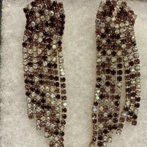 Sparkling mixture of shades of purple and iridescent Dangle Earrings.